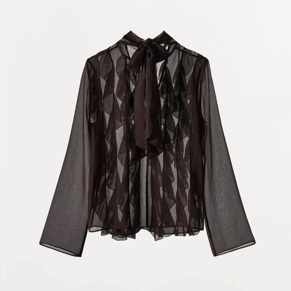 NWT ZARA Ruffled Shirt - Picture 5 of 12
